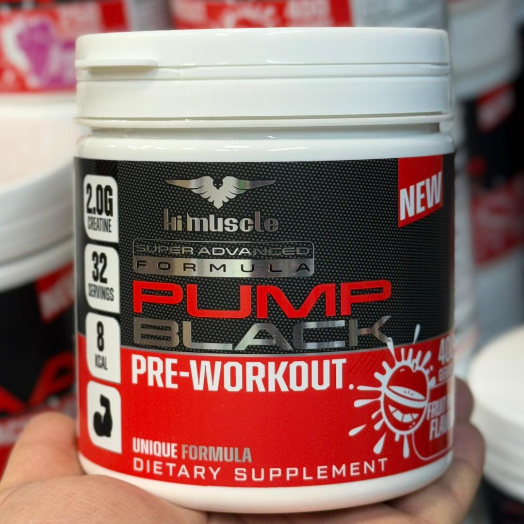 پمپ پودری میوه ای 400گرم های ماسل آلمان hi muscle Pump Black